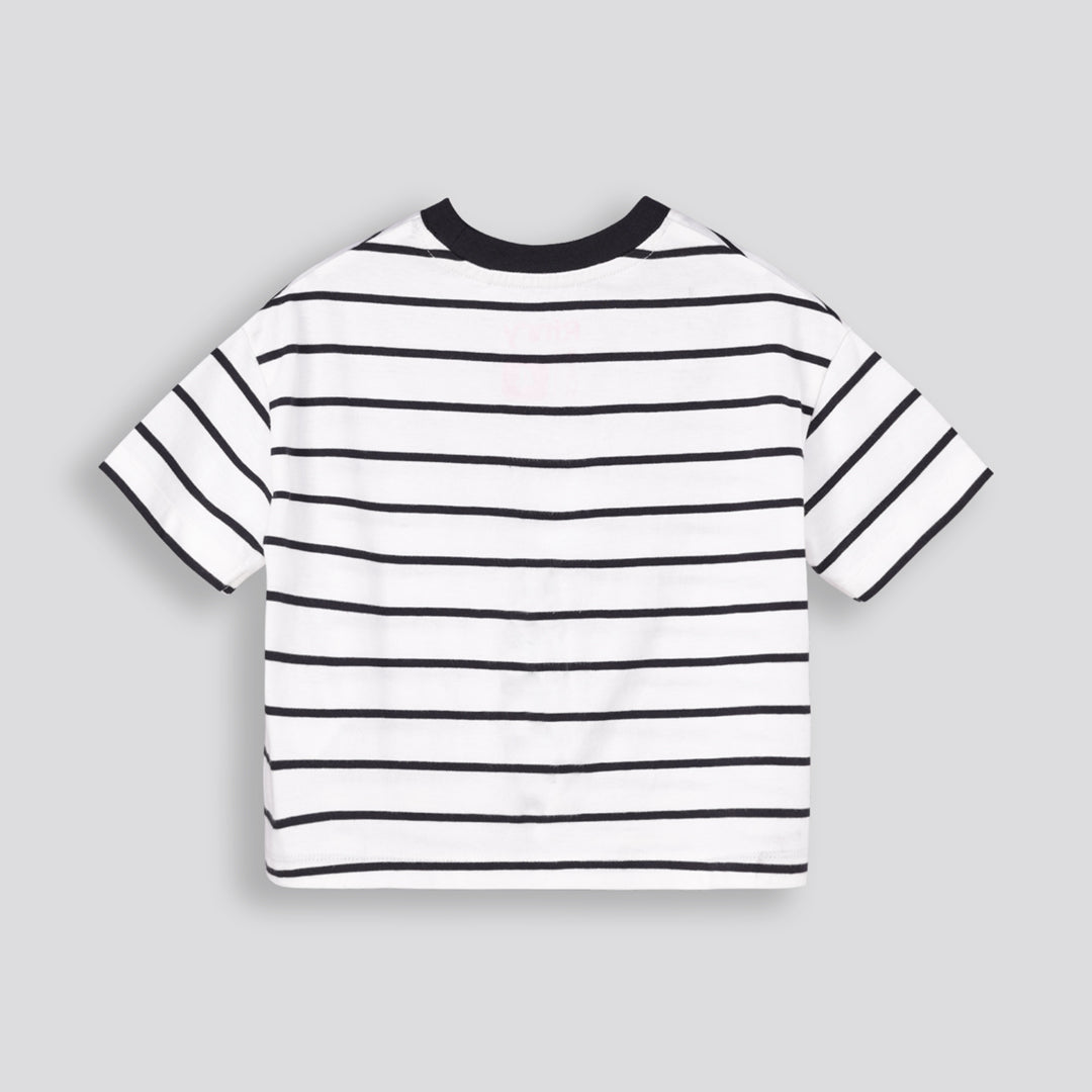 Girls Boxy Tee Multi Stripe