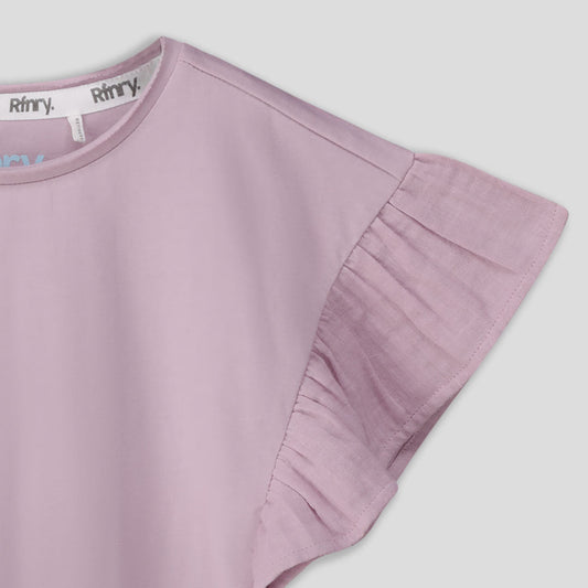 Girls Flutter Sleeve Tee Lilac