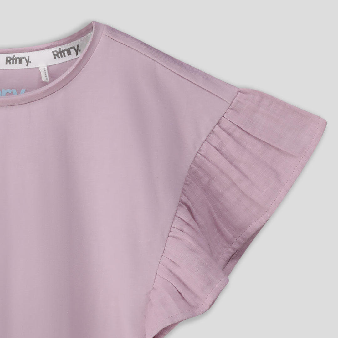 Girls Flutter Sleeve Tee Lilac
