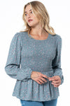 Peplum Top Pale Blue