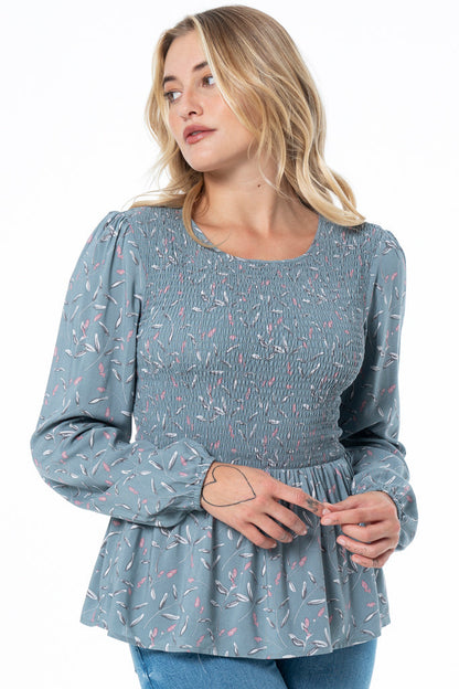 Peplum Top Pale Blue