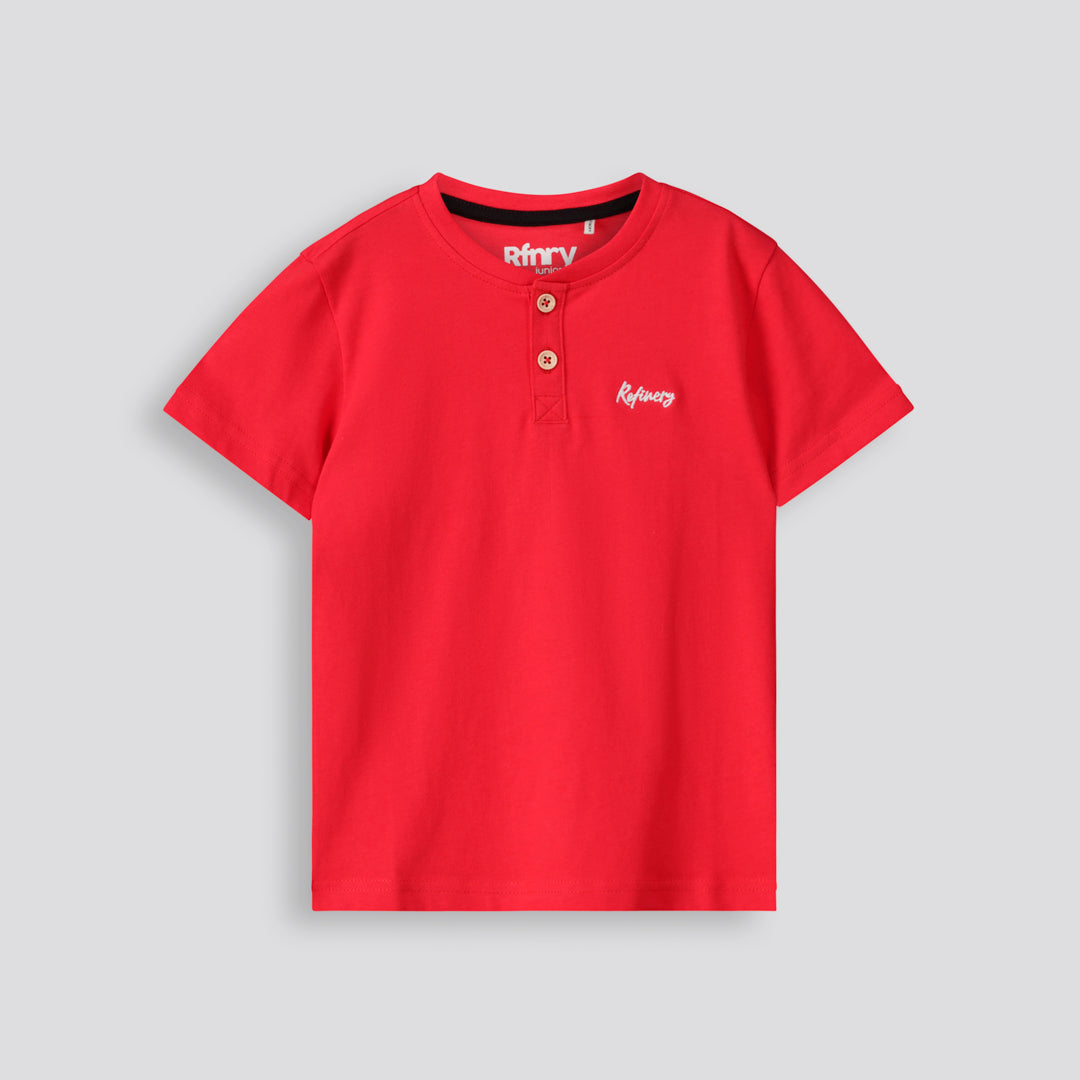 Boys Henley Tee Red