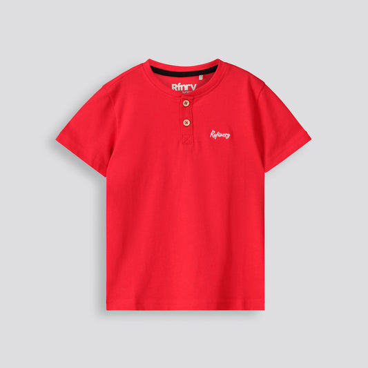 Boys Henley Tee Red