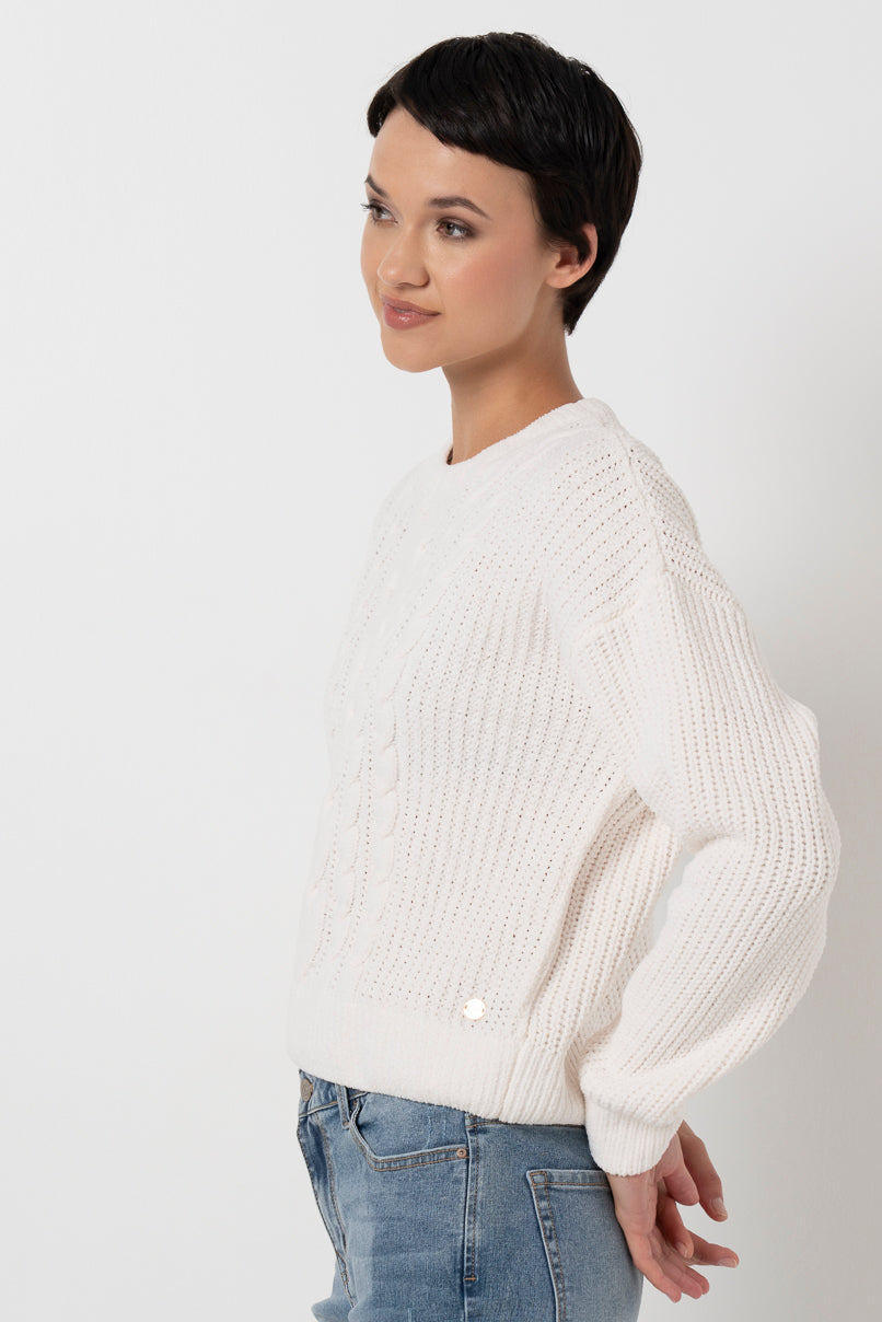 Chenille Cable Jumper Milk