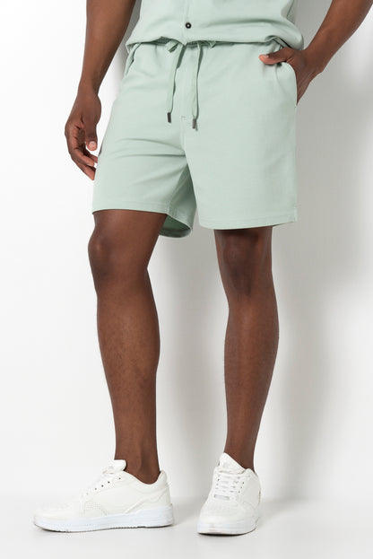 Textured Knit Pull On Shorts