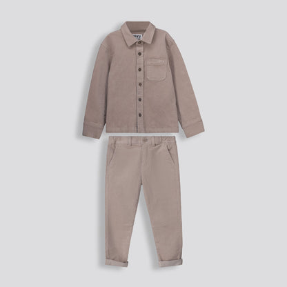 Boys Corduroy Shirt Taupe