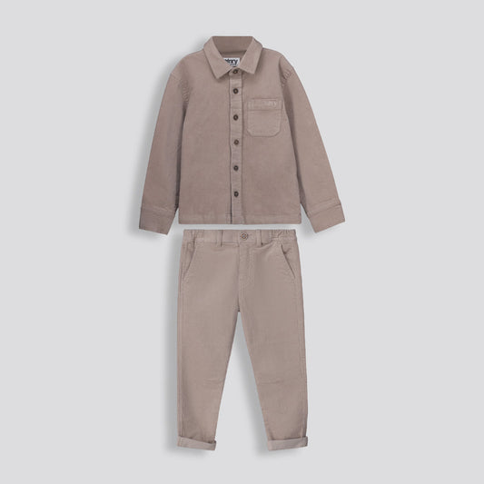 Boys Corduroy Shirt Taupe