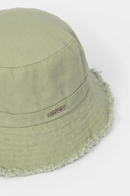 Raw Edge Denim Hat Sage