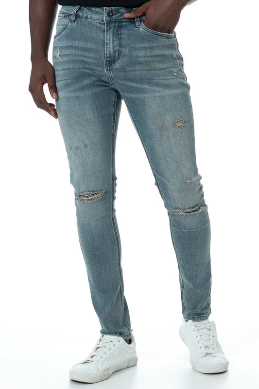 Rf10 Ripped Skinny Jeans Blue Denim