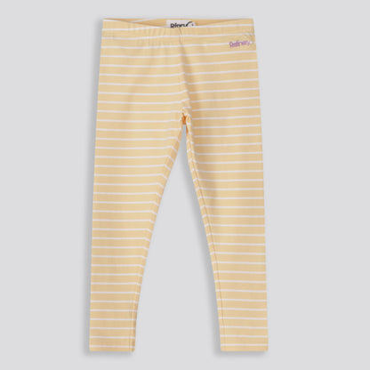 Girls Striped Leggings Yellow