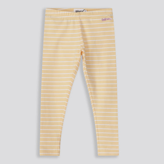 Girls Striped Leggings Yellow