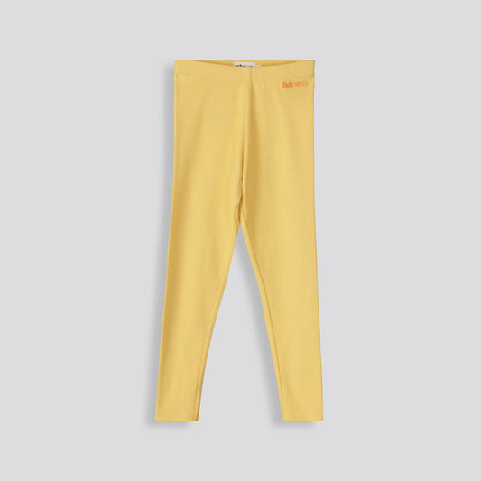 Girls Ribbed Leggings Yellow