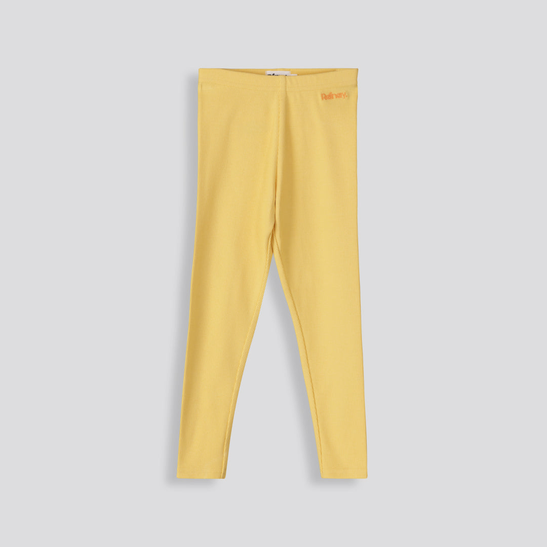 Girls Ribbed Leggings Yellow