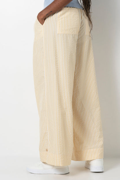 Relaxed Seersucker Pants Yellow