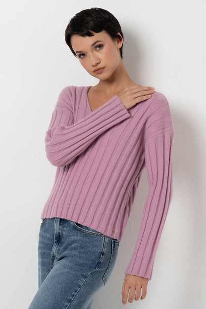 V-Neck Jumper Pink