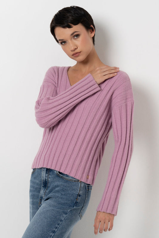 V-Neck Jumper Pink