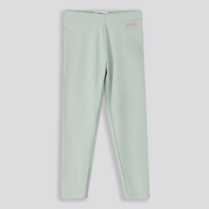 Girls Ribbed Leggings Green
