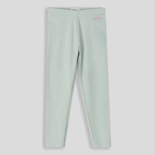 Girls Ribbed Leggings Green
