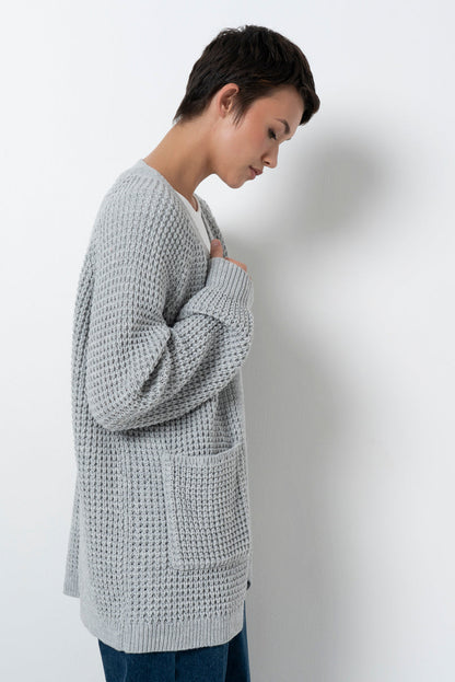 Waffle Cardigan Ice Mel