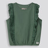 Girls Frill Tee Green