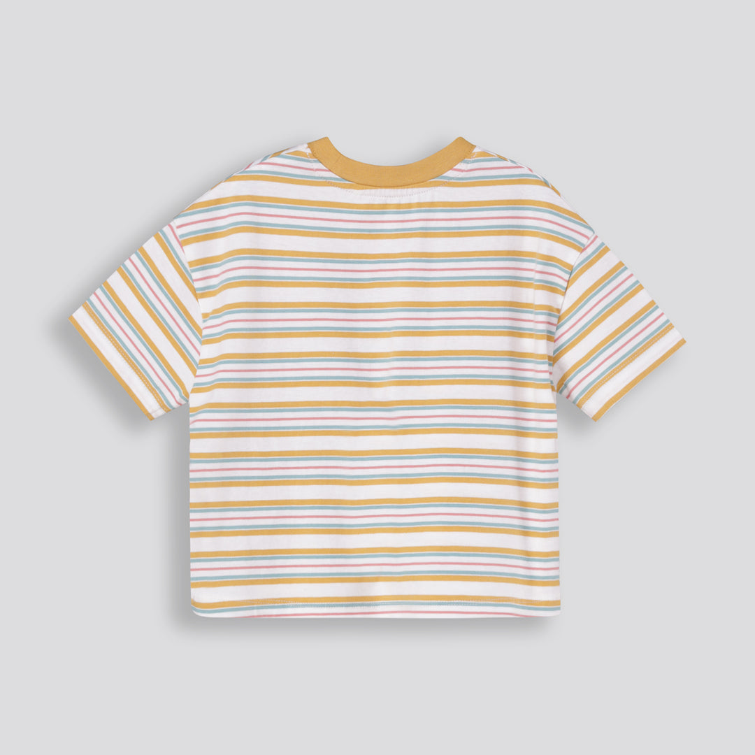 Girls Boxy Tee Multi Stripe