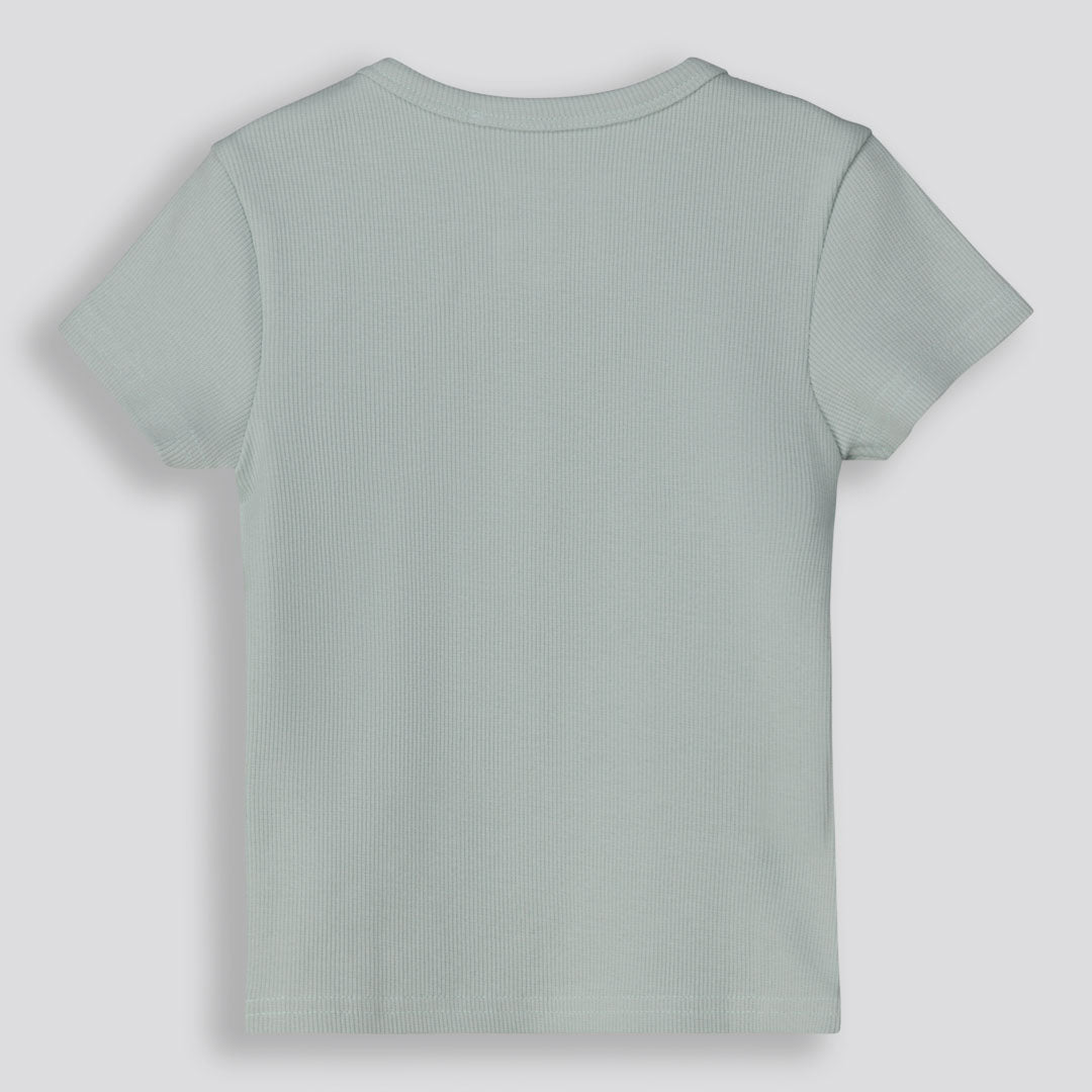 Girls Ribbed Tee Sage