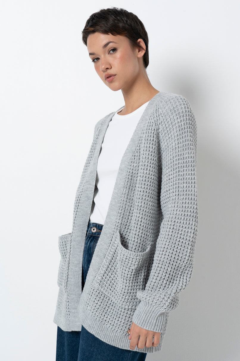 Waffle Cardigan Ice Mel