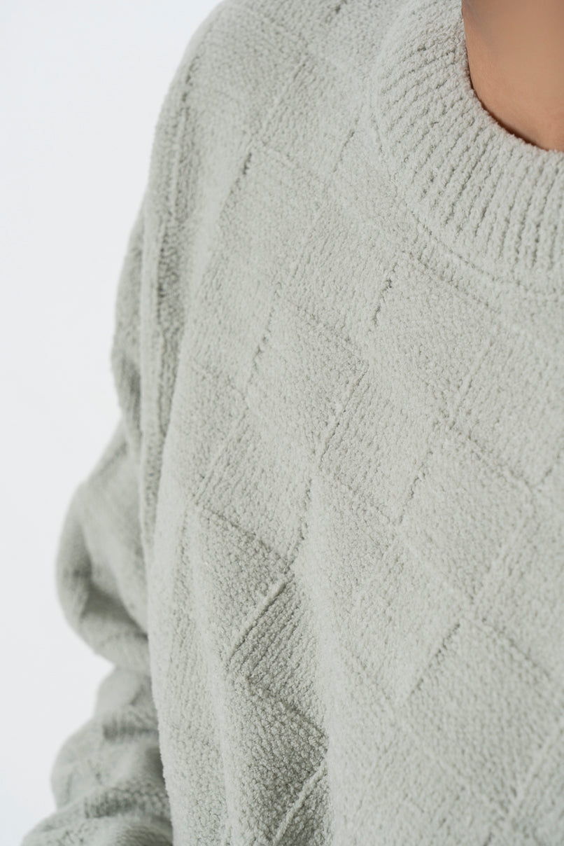 Basket Weave Jumper Sage