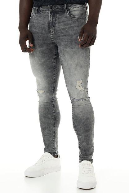 Rf10 Rip And Repair Skinny Jeans Light Grey