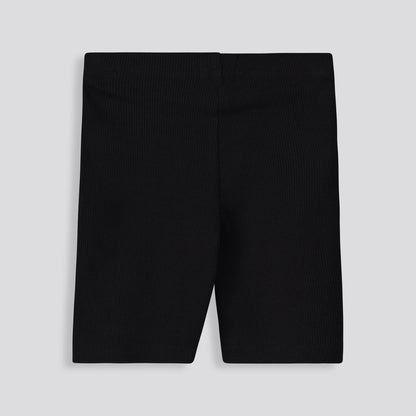 Girls Ribbed Cycle Shorts Black