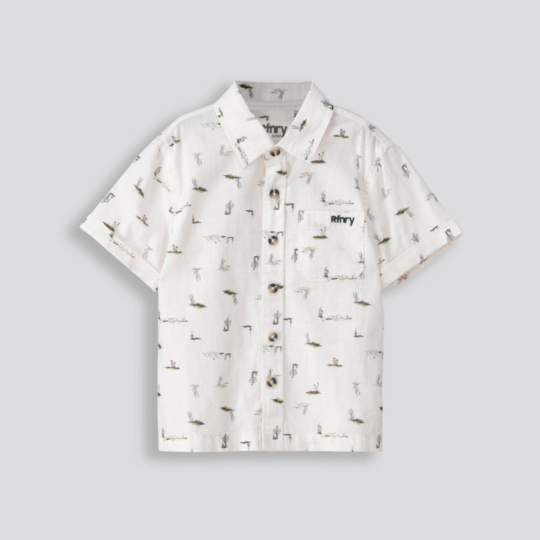 Boys Printed Shirt Off White