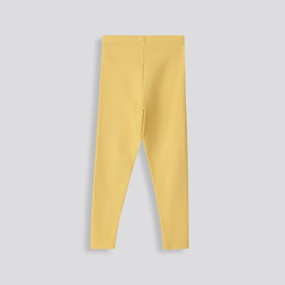 Girls Ribbed Leggings Yellow