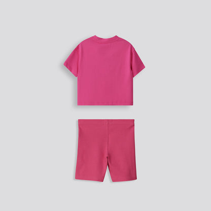 Girls Ribbed Cycle Shorts Pink