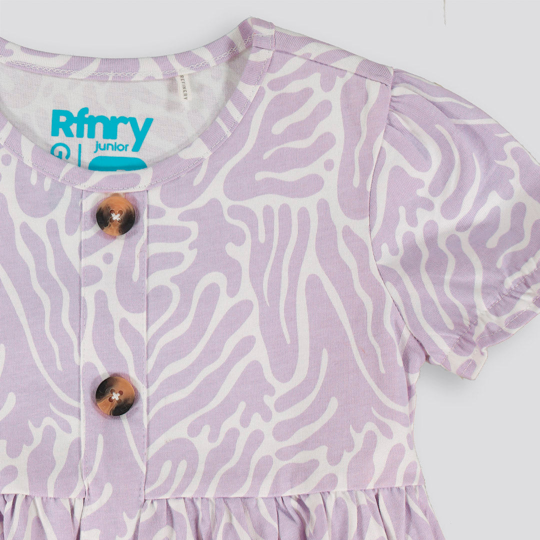 Girls Short Flare Dress Lilac
