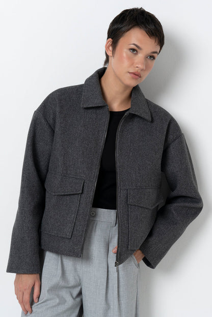 Melton Jacket Charcoal