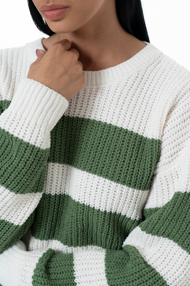 Striped Jumper Green
