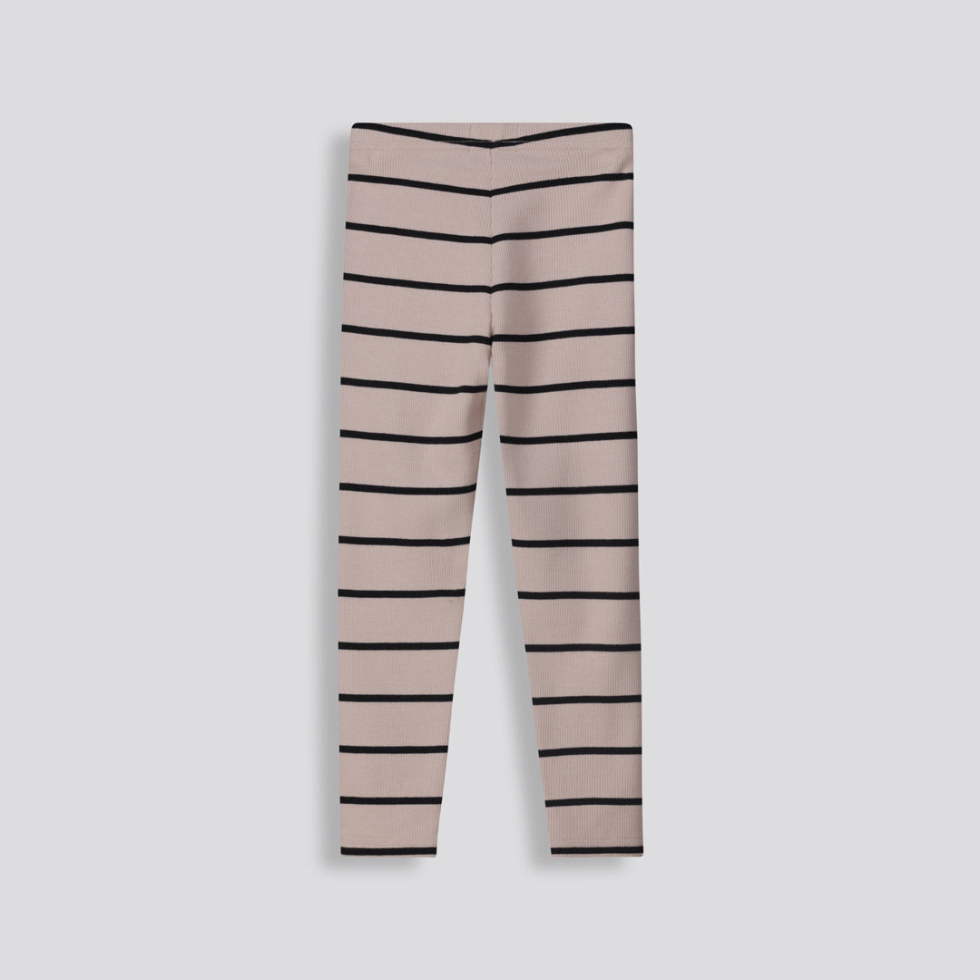 Girls Ribbed Leggings Stone