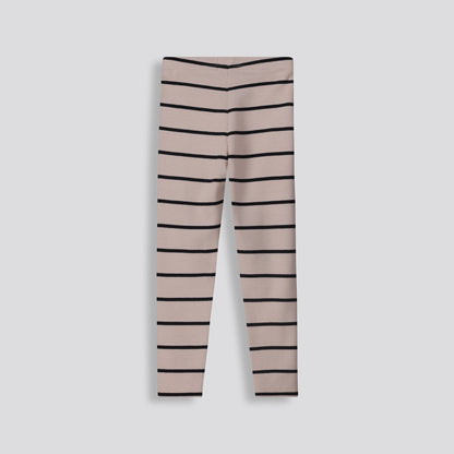 Girls Ribbed Leggings Stone