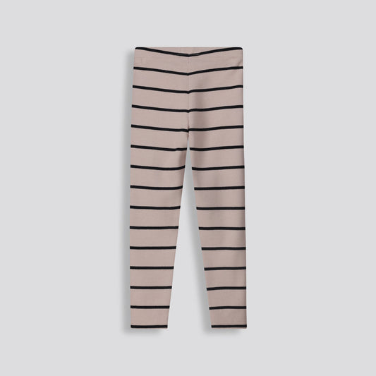 Girls Ribbed Leggings Stone